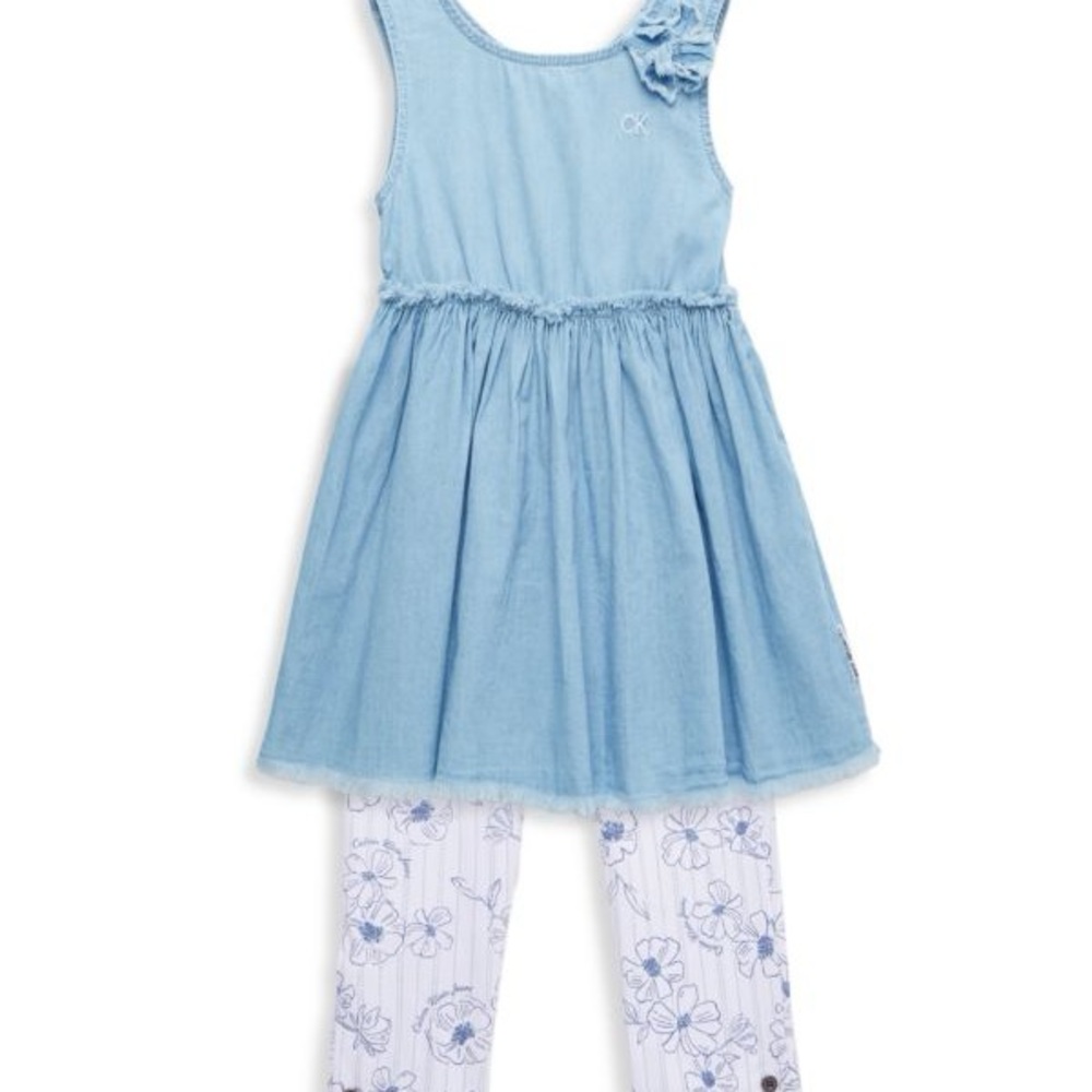CALVIN KLEIN Girl's Top & Leggings 2-Piece Set Size 6X